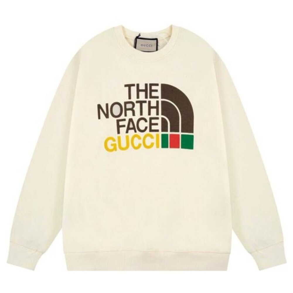 Authentic Gucci X The North Face Cream Big Logo Sweatshirt